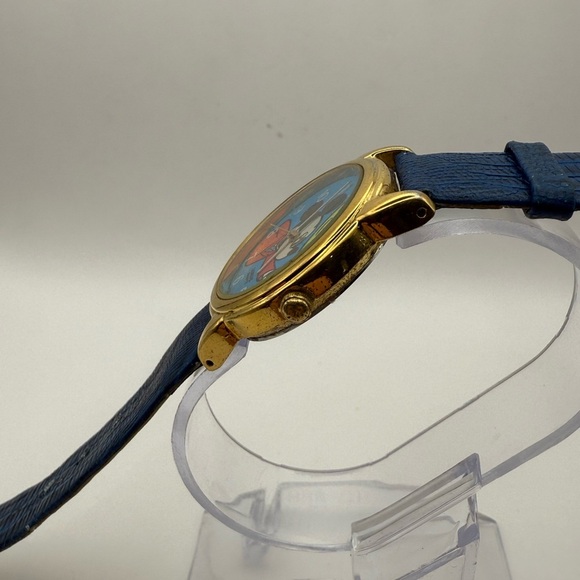 Disney Lorus Mickey Mouse Yellow Hat Watch Rare (New Battery) Blue Band Gold Bez - Picture 6 of 10